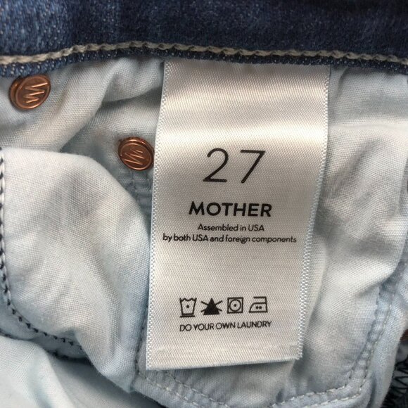Mother Woman's Jeans Size 27 The Weekender Fray Blue Denim Flared Jeans - Picture 4 of 16